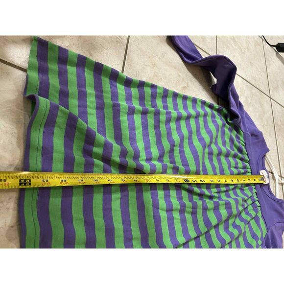 Hanna Anderson Girls Size 8 Green and Purple Striped Dress Long Sleeve - Picture 5 of 8